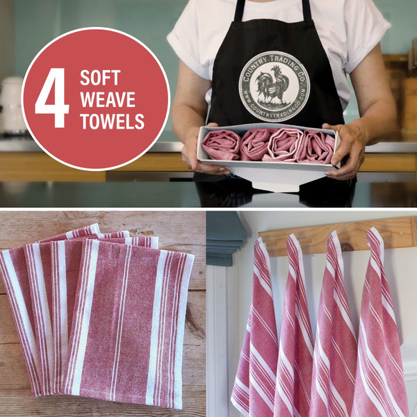red white stripe kitchen towels