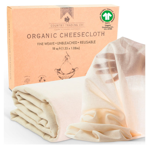 Cheesecloth for Straining - Certified Organic - Large Length (61" x 41")