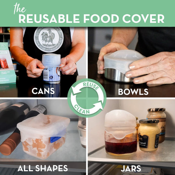 reusable food cover for cans, bowls and jars