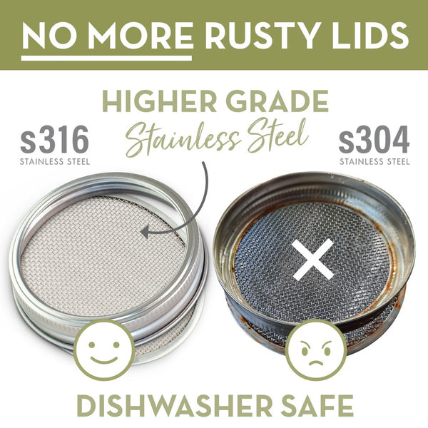 stainless steel rust proof seed sprouting lids