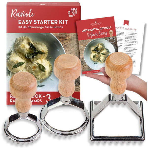 Ravioli Maker Set  3 Stamps + Complete Ravioli Making Recipe Book –  Country Trading Co US