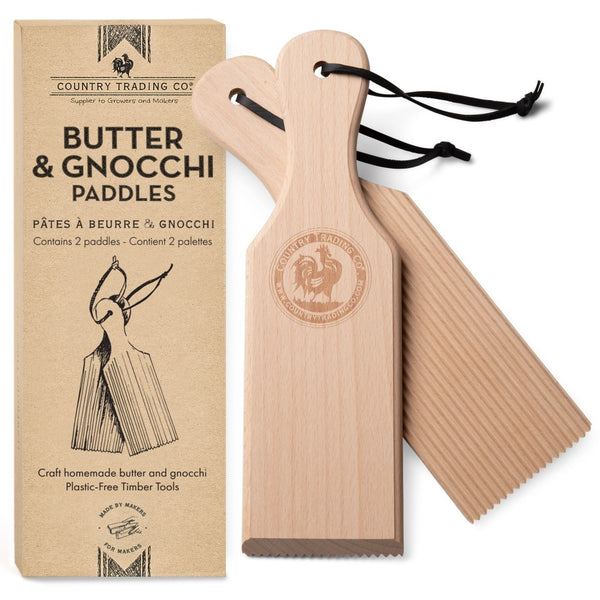 wooden gnocchi boards and butter paddles